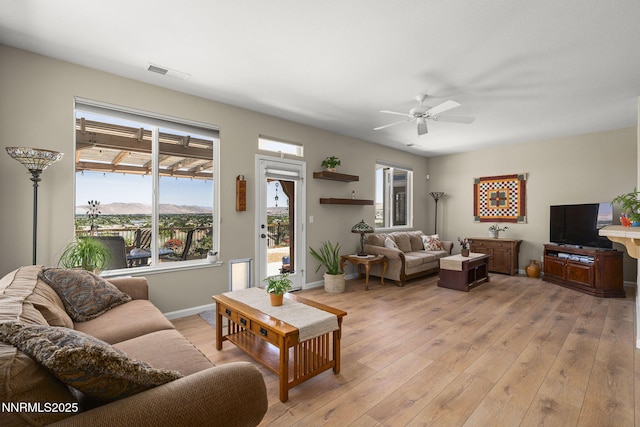 3226 Banestone Rd, Sparks, NV 89436 - living room with ceiling fan and light wood-type flooring
