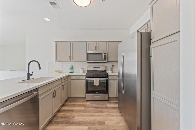 6120 Ingleston Dr Unit 621, Sparks, NV 89436 - kitchen featuring stainless steel appliances, light wood finished floors, decorative backsplash, light countertops, and recessed lighting