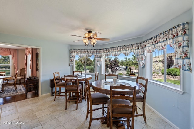 3555 Vista Blvd, Sparks, NV 89436 - dining space with a ceiling fan and light tile patterned floors