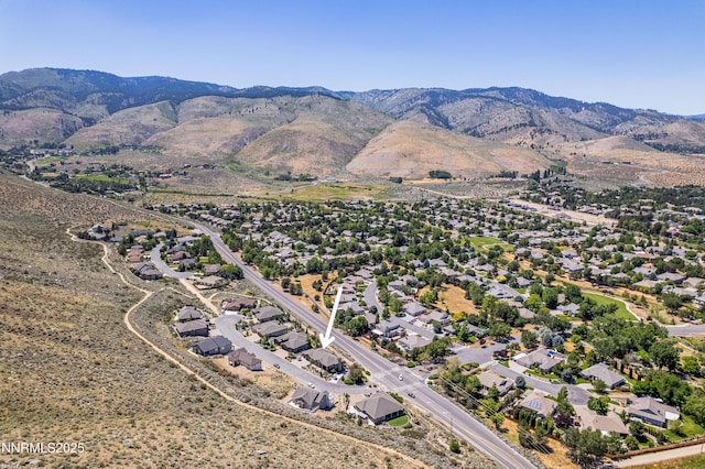 2092 Canterbury Ln, Carson City, NV 89703 - aerial view of property and surrounding area featuring a mountain backdrop