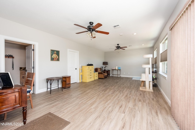 2092 Canterbury Ln, Carson City, NV 89703 - living area with ceiling fan, light wood finished floors, and recessed lighting