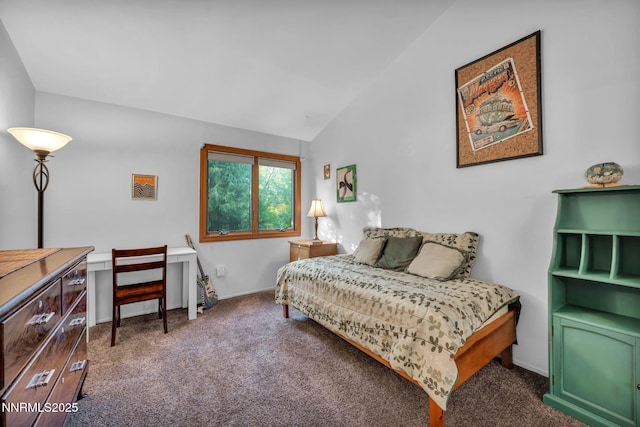 6437 Meadow Valley Ln, Reno, NV 89519 - carpeted bedroom featuring lofted ceiling and baseboards
