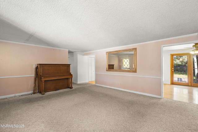 9100 Rain Dance Way, Reno, NV 89506 - spare room with ornamental molding, carpet, a textured ceiling, and a ceiling fan