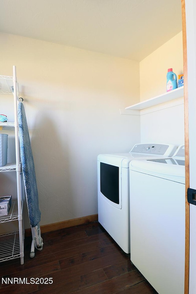 80 Bobcat Dr, Reno, NV 89523 - laundry area featuring separate washer and dryer and dark wood-style flooring