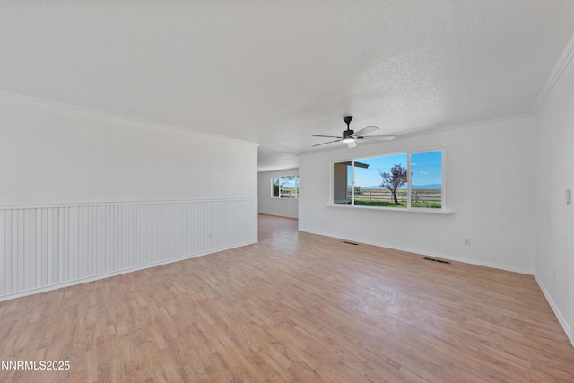 1314 Johnson Ln, Minden, NV 89423 - unfurnished living room featuring light wood-style flooring and ceiling fan