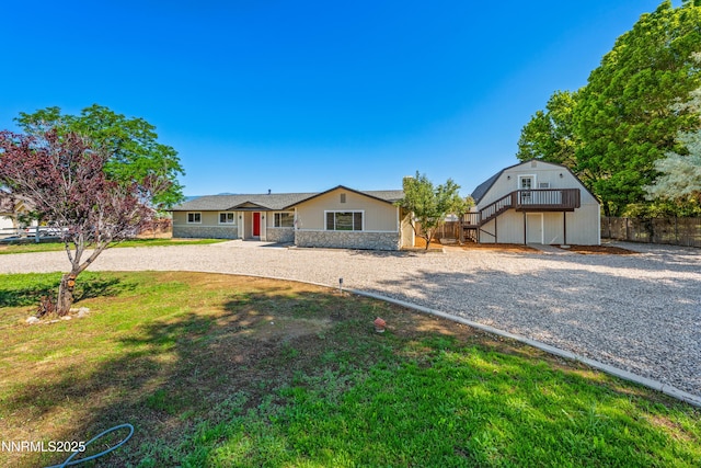 1314 Johnson Ln, Minden, NV 89423 - view of front of house featuring stairs and stone siding