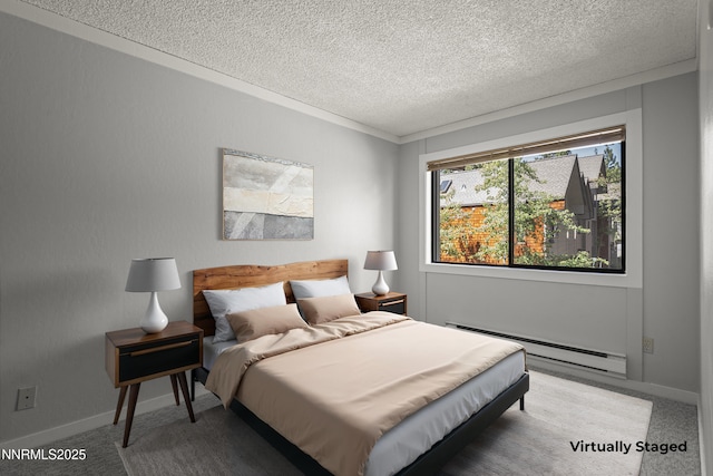 989 Tahoe Blvd Unit 71, Incline Village, NV 89451 - carpeted bedroom with a baseboard heating unit and a textured ceiling