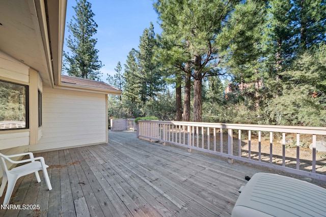 25 Yellow Pine Cir, Reno, NV 89511 - wooden terrace with view of wooded area