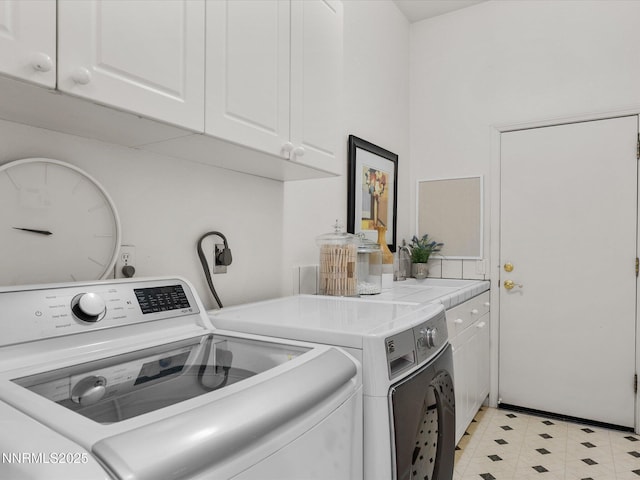 4721 W Creek Ridge Trl, Reno, NV 89519 - washroom featuring washer and dryer, cabinet space, and light flooring