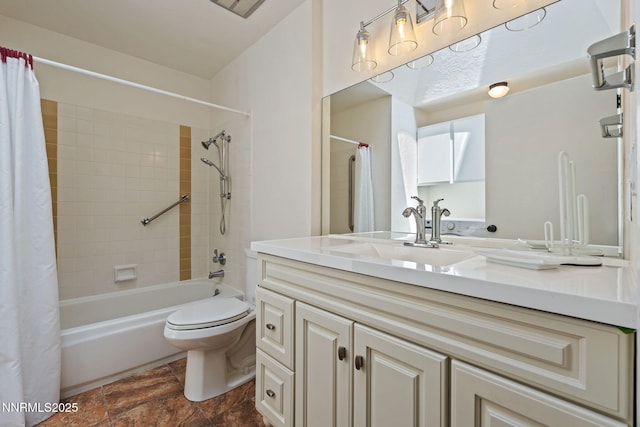 2095 Kings Row, Reno, NV 89503 - full bathroom with vanity, shower / bath combo with shower curtain, and stone finish flooring