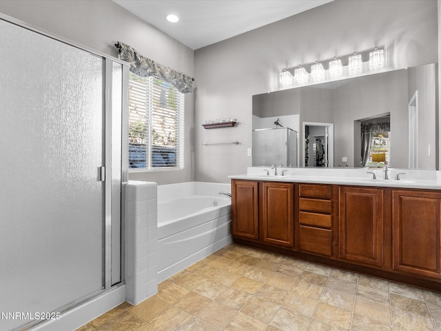 1486 Lambrays Ct, Sparks, NV 89436 - bathroom with a shower stall, a bath, and double vanity