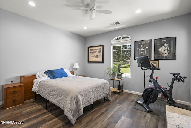 590 S Sand Crane Cir, Sparks, NV 89436 - bedroom featuring wood finished floors, recessed lighting, and ceiling fan