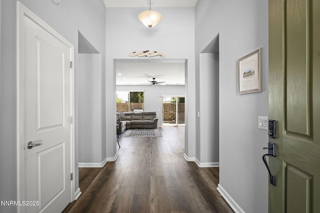 590 S Sand Crane Cir, Sparks, NV 89436 - foyer entrance with dark wood-type flooring and a ceiling fan