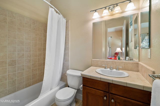 16956 Rue Du Parc Ave, Reno, NV 89511 - full bath featuring vanity, shower / bath combo with shower curtain, and a textured wall