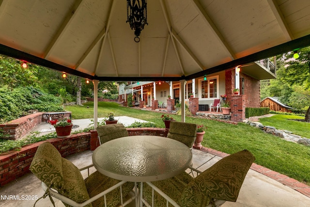 171 Mill St, Genoa, NV 89411 - view of patio / terrace with outdoor dining area and a gazebo