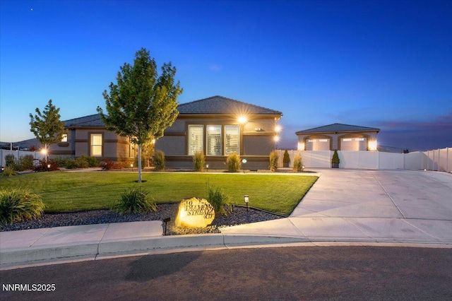 10 Diamond Strm Ct, Sparks, NV 89441 - view of front facade featuring concrete driveway, stucco siding, a detached garage, and a tile roof