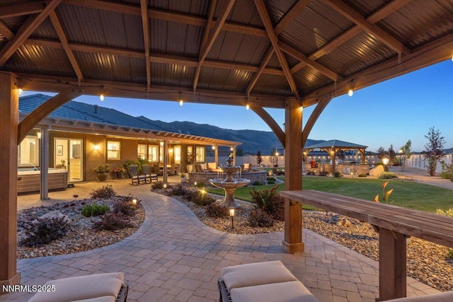 10 Diamond Strm Ct, Sparks, NV 89441 - view of patio / terrace with a gazebo and a mountain view