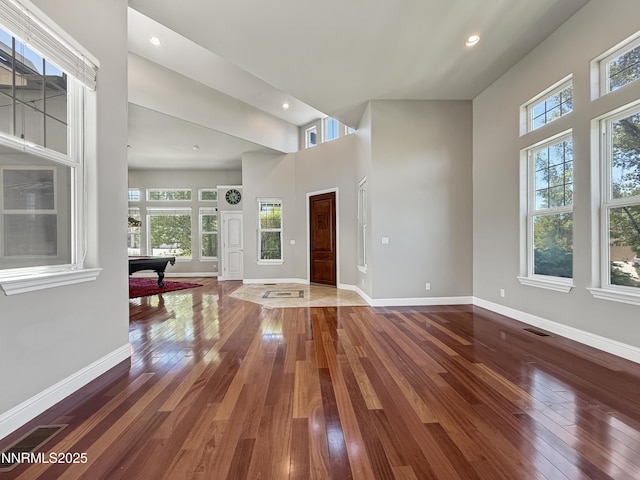 6348 Chilhowee Ct, Sparks, NV 89436 - foyer entrance with wood-type flooring, a towering ceiling, and recessed lighting