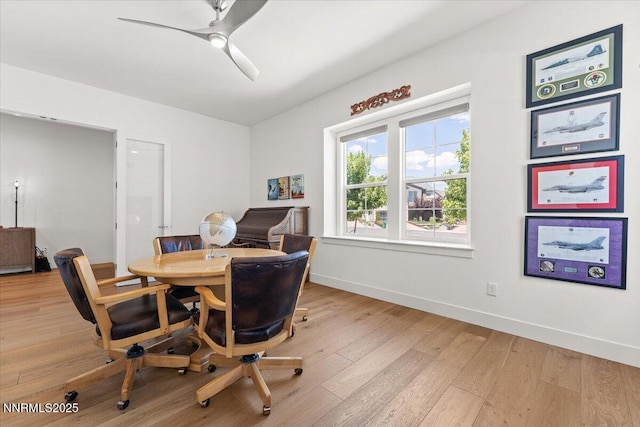 206 Criollo Ct, Reno, NV 89511 - office area featuring light wood-type flooring and ceiling fan