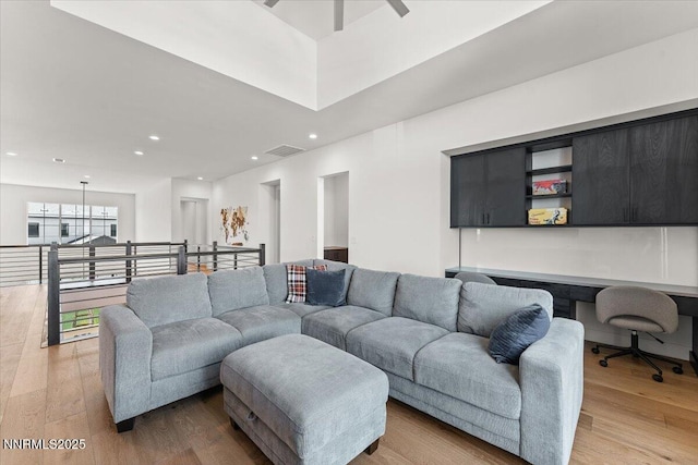 206 Criollo Ct, Reno, NV 89511 - living area with recessed lighting, light wood-type flooring, and an office area