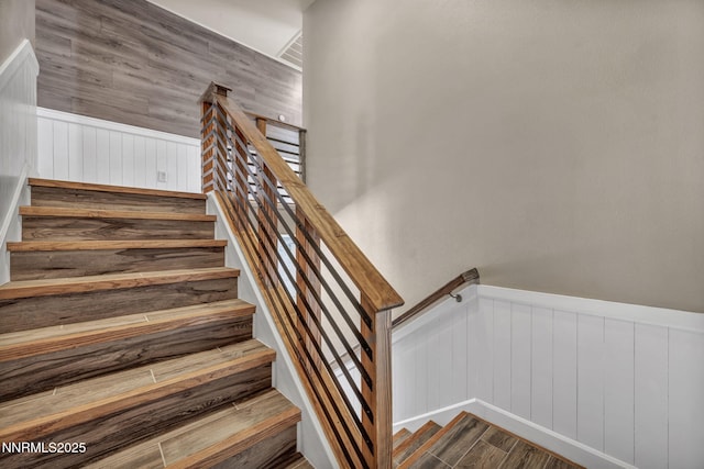 2182 Talladega Ct, Sparks, NV 89436 - stairs featuring wainscoting and wood finished floors
