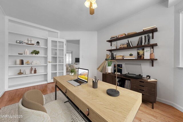 185 Marmot Dr, Reno, NV 89523 - office area with light wood-style floors and ceiling fan
