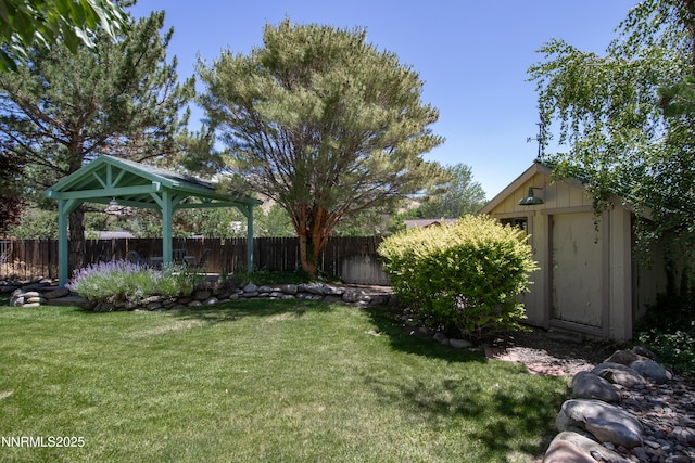 185 Marmot Dr, Reno, NV 89523 - view of yard with a gazebo and a storage unit
