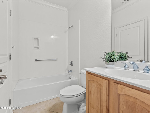 1835 Trail Creek Way, Reno, NV 89523 - full bathroom with crown molding, vanity, shower / bath combination, and tile patterned floors