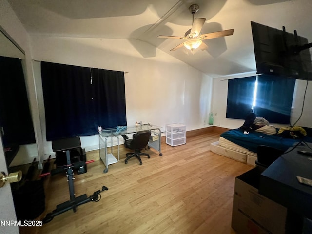 109 M St, Sparks, NV 89431 - home office with vaulted ceiling, wood finished floors, and ceiling fan