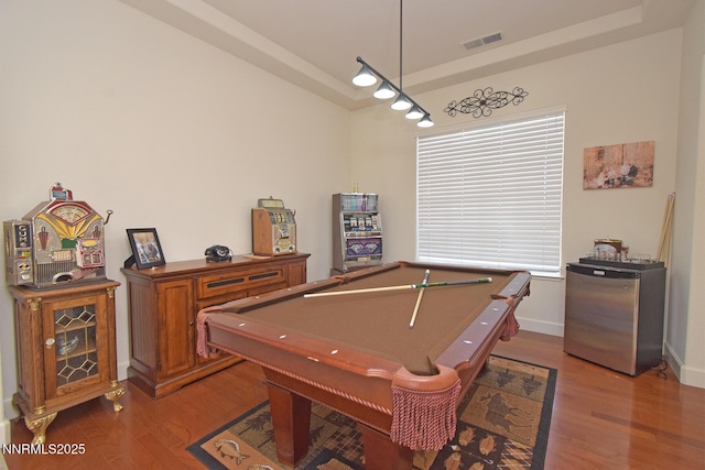 15180 Redmond Lp, Reno, NV 89511 - rec room with wood finished floors, pool table, and a tray ceiling