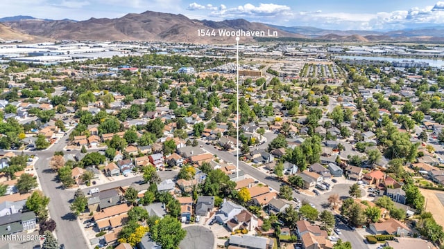 1544 Woodhaven Ln, Sparks, NV 89434 - aerial view of property and surrounding area featuring mountains