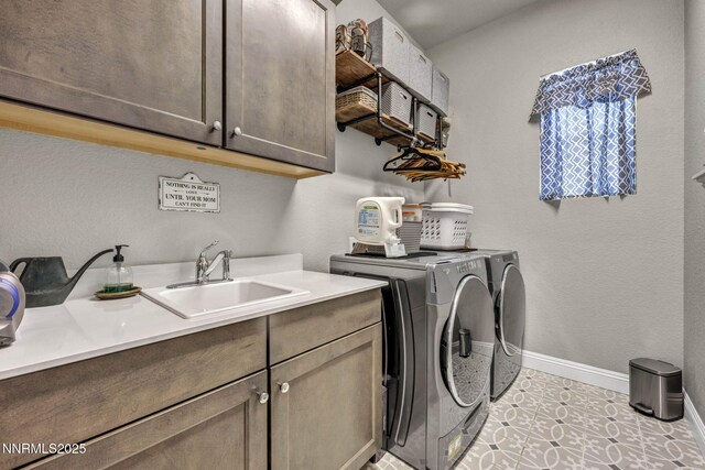 2109 Cast Iron Dr, Reno, NV 89521 - laundry room with cabinet space and washer and clothes dryer