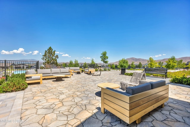 2109 Cast Iron Dr, Reno, NV 89521 - view of patio featuring outdoor lounge area and a mountain view