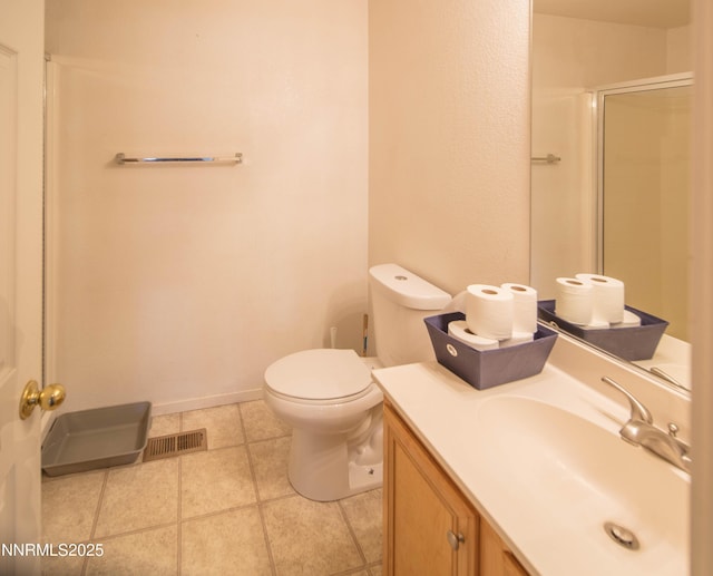 9698 Canyon Meadows Dr, Reno, NV 89506 - bathroom with vanity, an enclosed shower, and tile patterned flooring