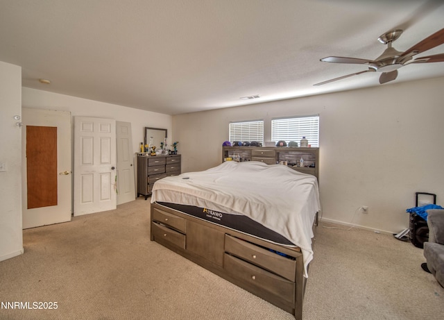 9698 Canyon Meadows Dr, Reno, NV 89506 - bedroom featuring light carpet and ceiling fan