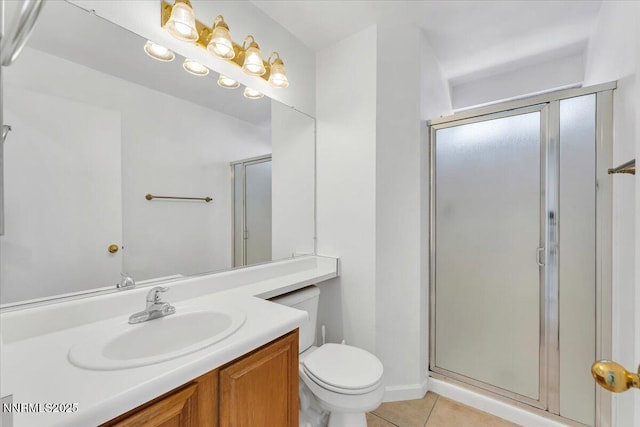 1592 Reno View Dr, Reno, NV 89523 - bathroom featuring vanity, tile patterned flooring, and a stall shower