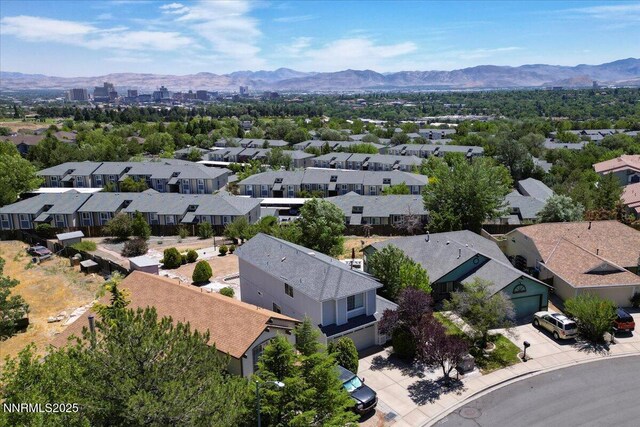 1592 Reno View Dr, Reno, NV 89523 - aerial perspective of suburban area with a mountain backdrop