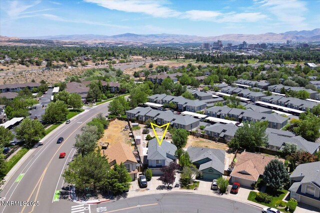 1592 Reno View Dr, Reno, NV 89523 - aerial perspective of suburban area featuring a mountain backdrop
