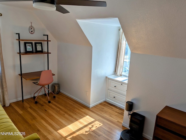 1640 Liston Ave, Reno, NV 89502 - office space featuring ceiling fan, light wood-style floors, and vaulted ceiling