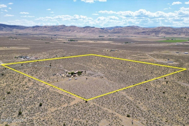 5455 Wild Horse Rd, Reno, NV 89510 - overview of rural landscape with mountains and property parcel outlined