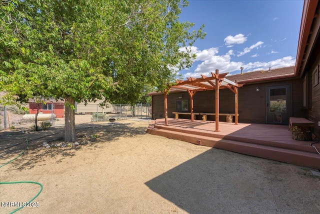 5455 Wild Horse Rd, Reno, NV 89510 - view of yard featuring a pergola and a wooden deck