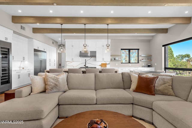 66 Caballada St, Reno, NV 89511 - living room with recessed lighting and beam ceiling