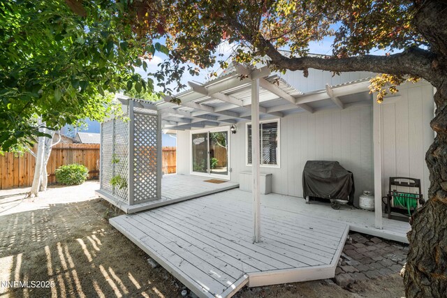 2787 Randolph Dr, Reno, NV 89502 - wooden deck with a pergola and a grill