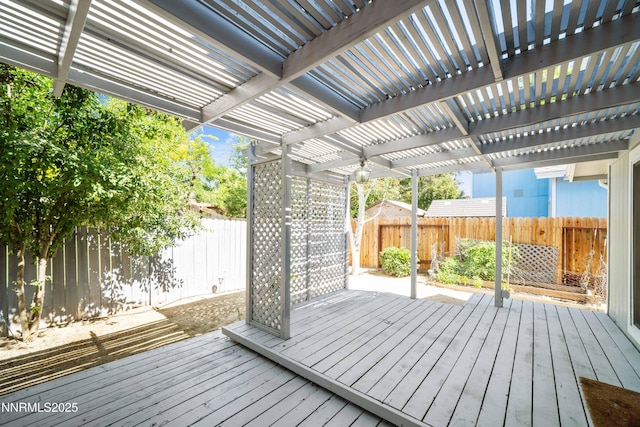 2787 Randolph Dr, Reno, NV 89502 - wooden terrace featuring a fenced backyard and a pergola
