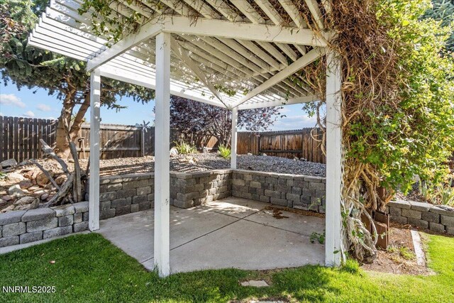 9732 Autumn Leaf Way, Reno, NV 89506 - fenced backyard featuring a patio area and a pergola