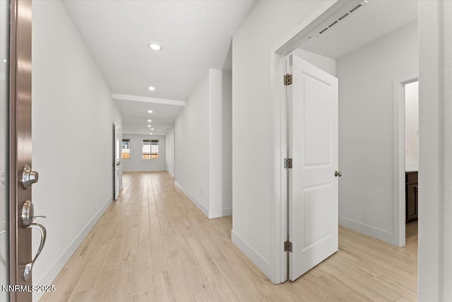 2251 Slater Mill Dr, Sparks, NV 89441 - hall with light wood-style flooring and recessed lighting