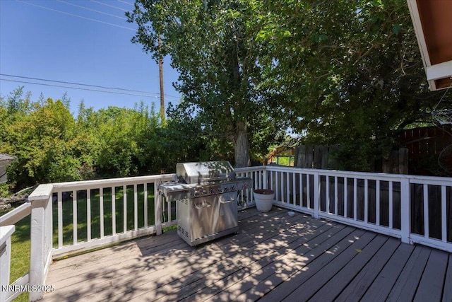 1782 Driftwood Dr, Sparks, NV 89431 - wooden deck with grilling area
