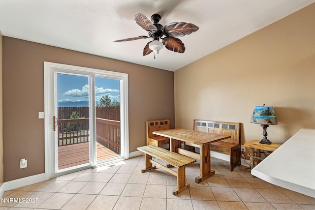 7358 Rubens Ct, Sun Valley, NV 89433 - dining space with a ceiling fan and light tile patterned floors