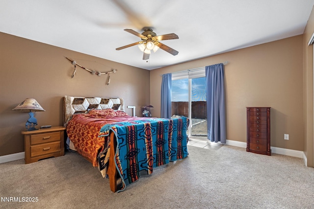 7358 Rubens Ct, Sun Valley, NV 89433 - bedroom featuring access to exterior, carpet floors, and a ceiling fan