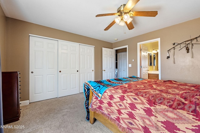7358 Rubens Ct, Sun Valley, NV 89433 - bedroom featuring carpet floors, ceiling fan, ensuite bathroom, and a closet